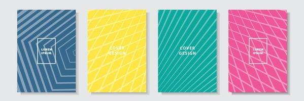 colorful modern cover template line style future pattern, set collection design vector