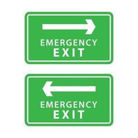 emergency exit sign information, evacuation navigation, green color, vector design