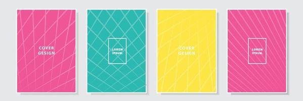 colorful modern cover template line style future pattern, set collection design vector