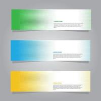 horizontal banner set, blue, green, orange color minimalist modern elegant template layout design vector, for advertising business vector