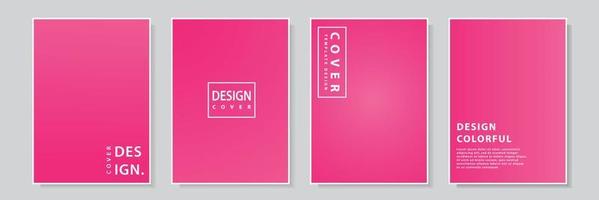 plantilla de portada con estilo de gradación de color rosa, diseño de vector de colección establecida