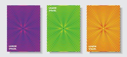 modern cover design set wave style effect colorful background vector