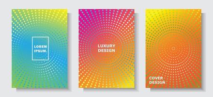 modern cover design set gradation circle texture style halftone effect colorful background vector