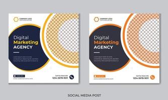 Digital business marketing social media post and web banner vector