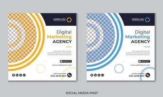 Digital business marketing social media post and web banner vector