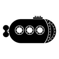 batiscafo submarino barco barco submarino icono color negro vector ilustración estilo plano imagen