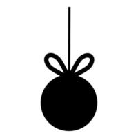 bola de árbol de navidad con lazo de cinta para publicidad icono de concepto de gran venta ilustración de vector de color negro imagen de estilo plano