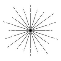 Sunburst Fireworks rays Radial ray Beam lines Sparkle Glaze Flare Starburst concentric radiance lines icon outline black color vector illustration flat style image