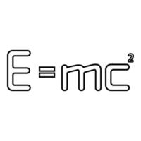 Emc squared Energy formula physical law Emc sign e equal mc 2 Education concept Theory of relativity icon outline black color vector illustration flat style image