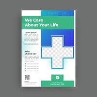 Medical brochure design template vector