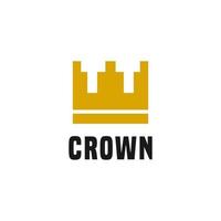 logo template with a crown shape composed of a collection of squares vector