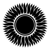 Sunflower flower Sun icon black color vector illustration flat style image