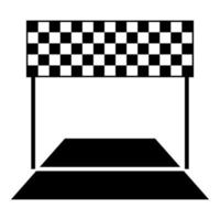 concepto de acabado línea de marafón carreras panorama icono de carretera color negro vector ilustración imagen de estilo plano