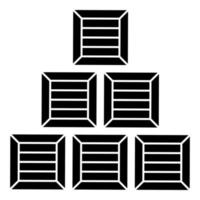 Pyramid crates Wooden boxs Containers icon black color vector illustration flat style image