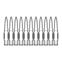 Bullets in row belt Machine gun cartridges Bandoleer War concept icon outline black color vector illustration flat style image