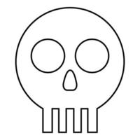 Human skull Cranium icon outline black color vector illustration flat style image