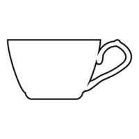 Tea cup icon outline black color vector illustration flat style image