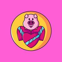 Pig Head Valentine vector