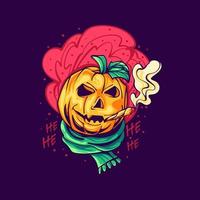 Pumpkin Smoking Illustration vector