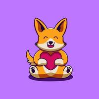 Fox Love Character vector