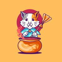 Witch Cat Character vector
