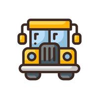 icono de estilo de línea llena de autobús escolar. ilustración vectorial para diseño gráfico, sitio web, aplicación vector