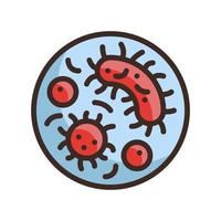 icono de estilo de línea lleno de bacterias. ilustración vectorial para diseño gráfico, sitio web, aplicación vector