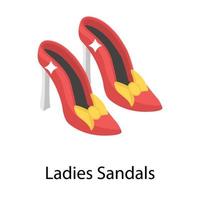 conceptos de sandalias de mujer vector