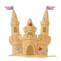 ilustración de castillo de arena. juegos de playa aislado sobre fondo blanco. vector