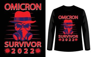 Corona Virus - Coronavirus Survivor 2022 t-shirt. vector design. Protect Omicron.