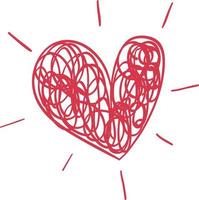 Heart scribble hand drawn vector