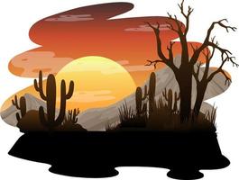 Isolated silhouette desert forest vector