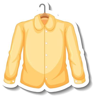 Sticker yellow shirt with coathanger