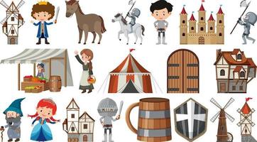 Set of fantasy cartoon characters vector