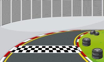 Race track with start or finish line vector