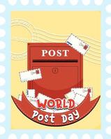 World Post Day logo with post box and envelope vector