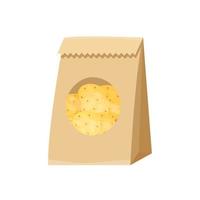 Cracker cookies in paper packaging on a white background. vector