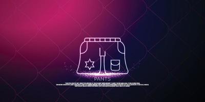 concepto digital de pantalones, diseño de estilo de partículas. estructura de conexión ligera de estructura alámbrica, banner, logotipo, etiqueta y póster, ilustración vectorial vector