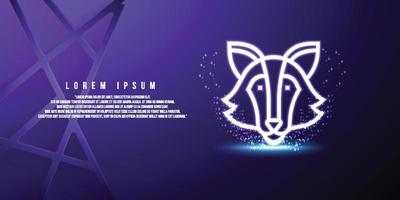 wolf animal digital concept, particle style design. Wireframe lightweight connection structure, Vector illustration