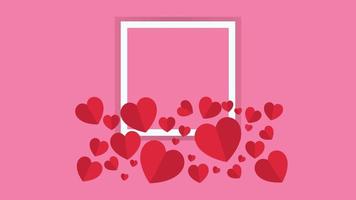 Vector heart decorated border pink background