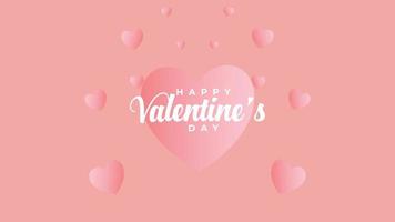 Simple happy valentines day celebration design with pink background Free Vector