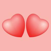 Realistic red hearts free vector