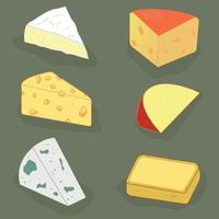 Set collection of cheeses vector