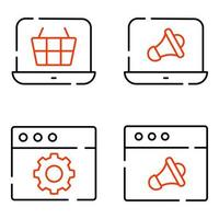 Pack of Digital Marketing Icons vector
