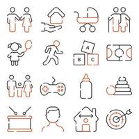 Pack of Family Love Solid Icons vector