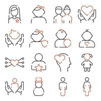 Pack of Family Solid Icons vector