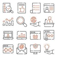 Pack of Business and Infographic Icons vector