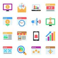 Pack of Marketing Flat Icons vector