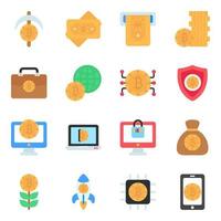 Pack of Finance Flat Icons vector