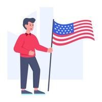 Trendy design icon of happy independence day, USA flag vector